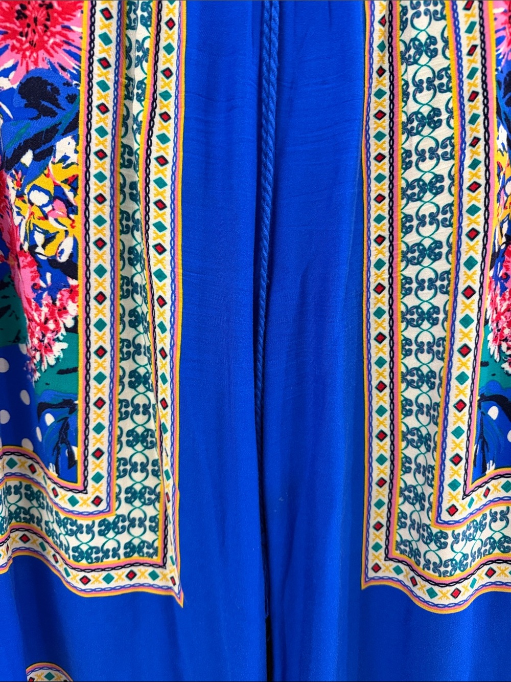 Flying Tomato Royal Blue Floral Border Palazzo pants - Picture 3 of 5